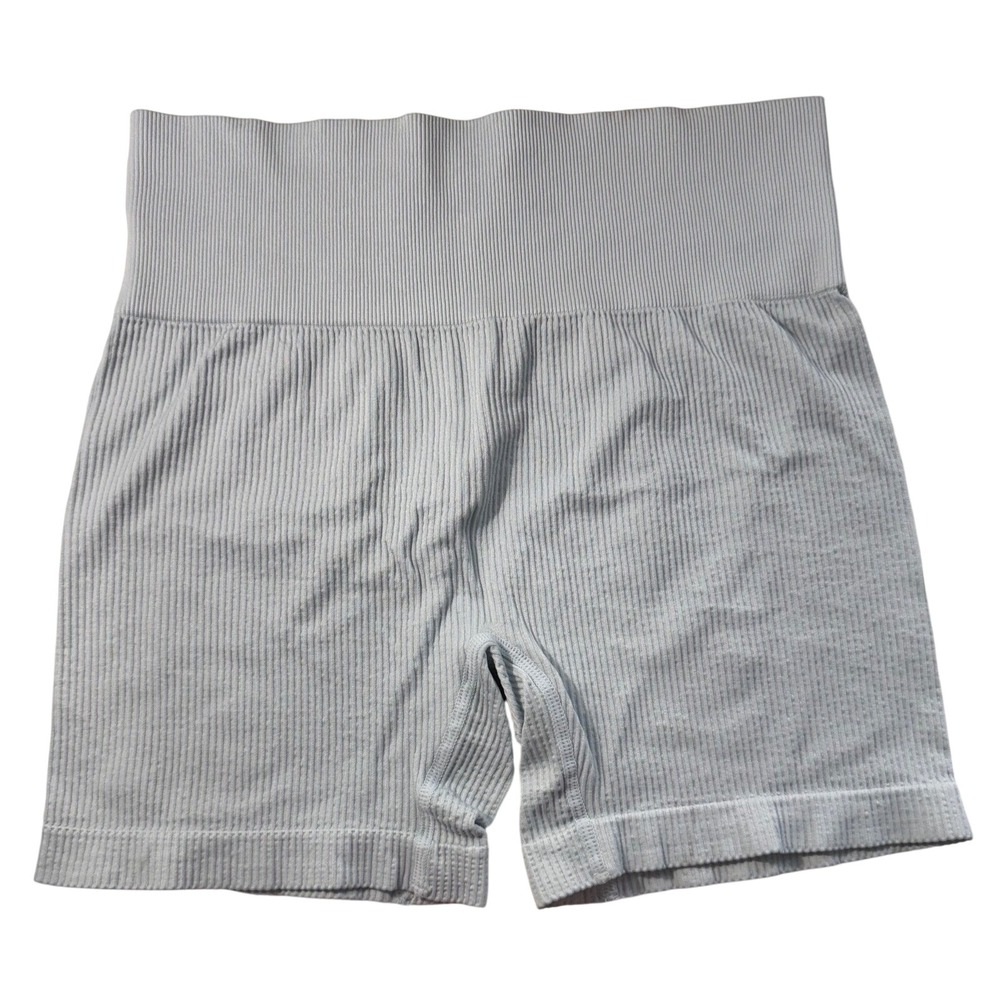 Colsie Light Blue Ribbed Seamless Lounge Shorts High Waisted‎ Womens Large